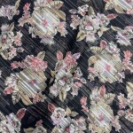 Strip lenin multicolor floral design printed chiffon georgette fabric