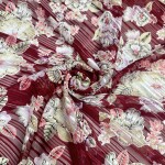 Strip lenin multicolor floral design printed chiffon georgette fabric