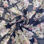 Strip lenin multicolor floral design printed chiffon georgette fabric