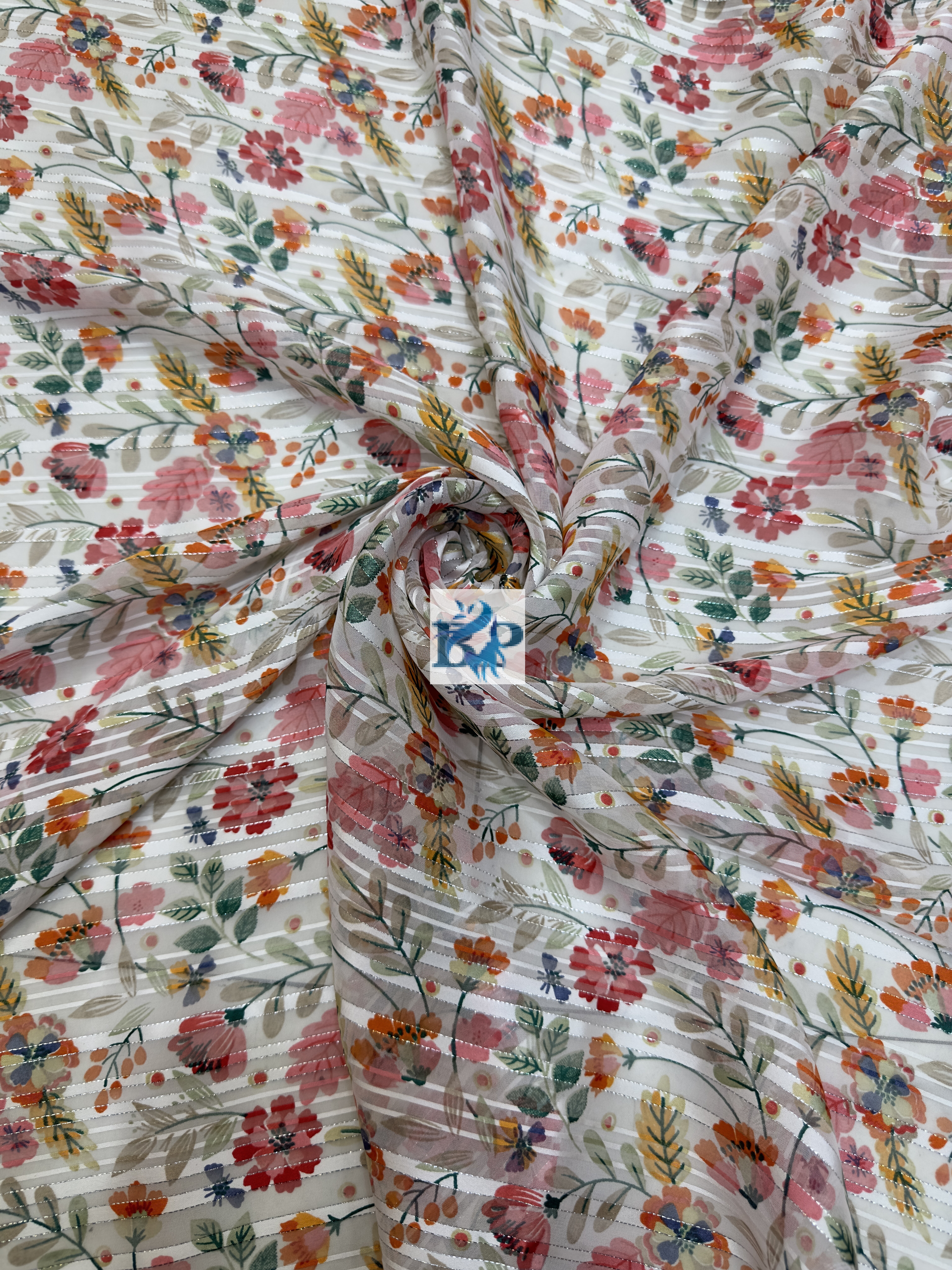 Flower print chiffon georgette