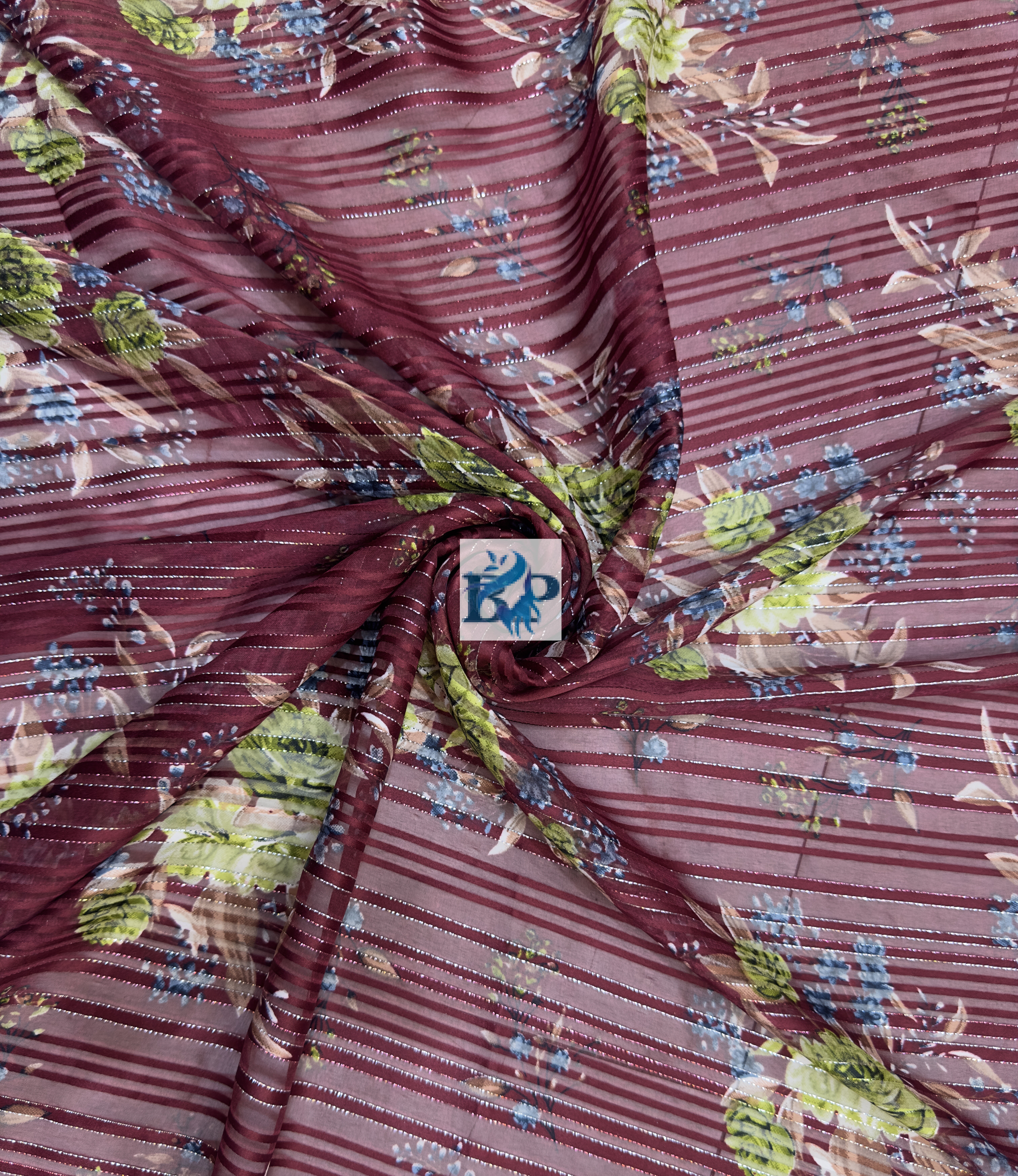 Flower printed chiffon georgette fabric