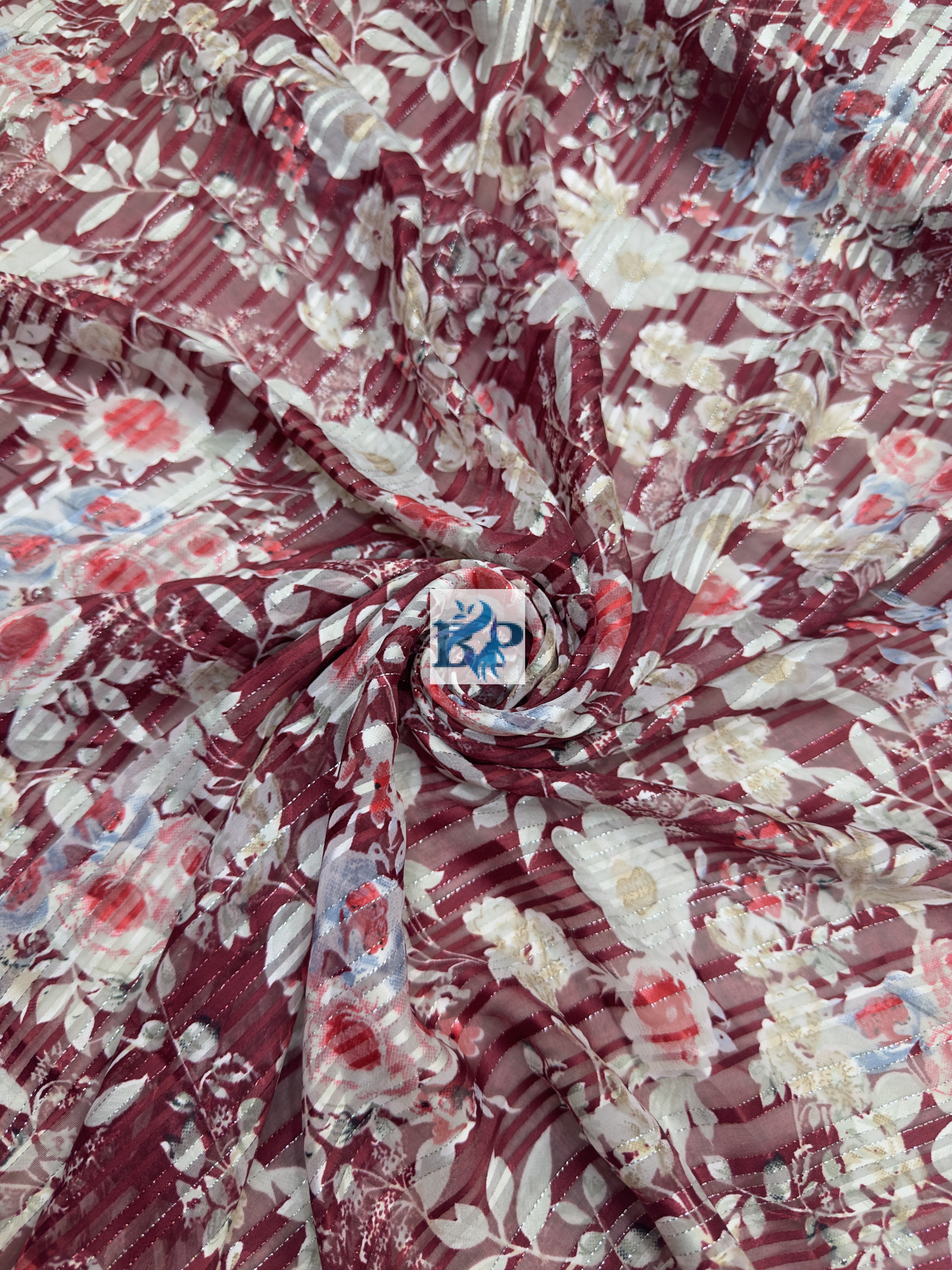 Digital flower print fabric