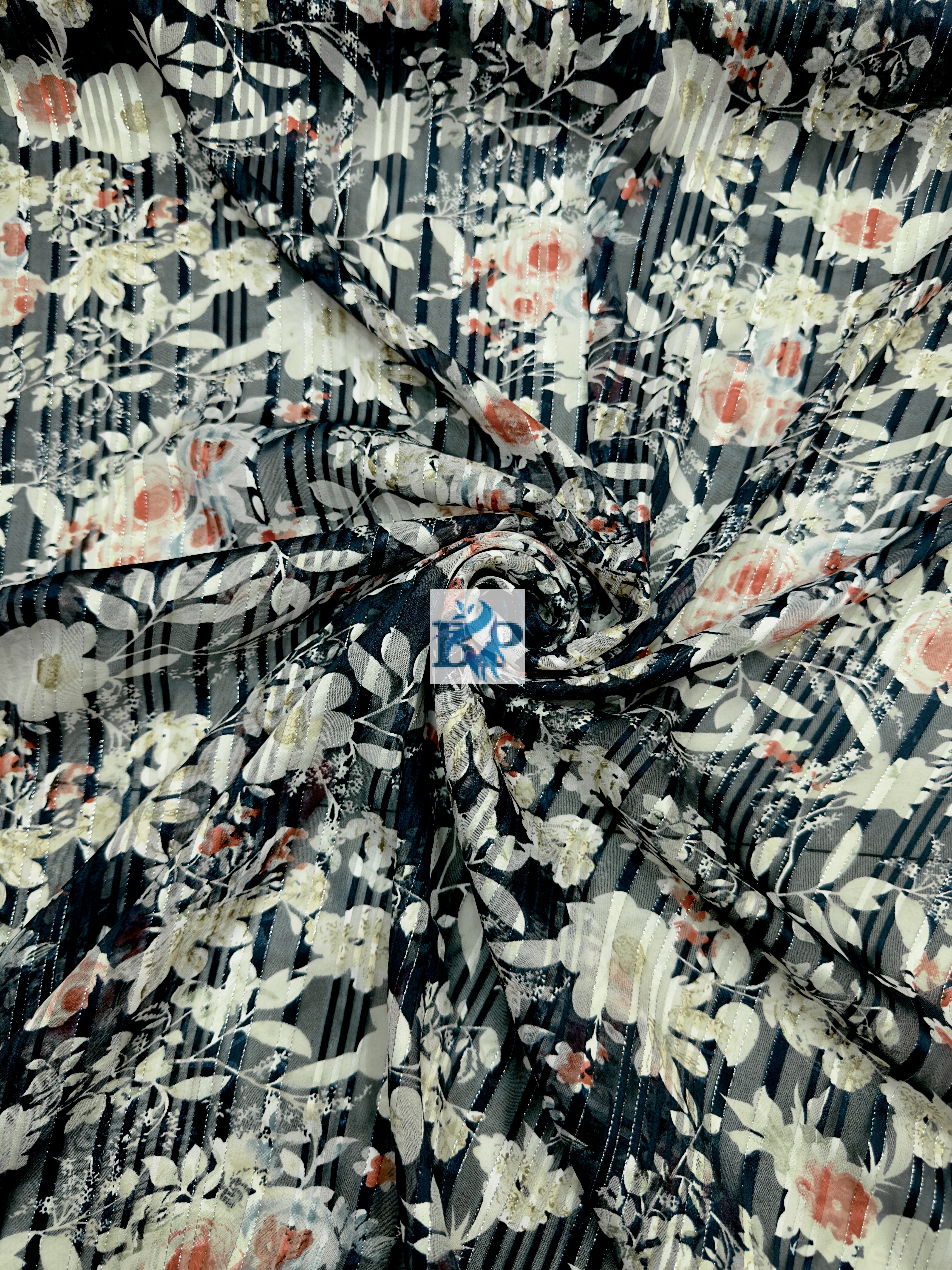 Digital flower print fabric