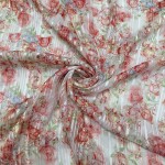 Flower printed chiffon georgette fabric