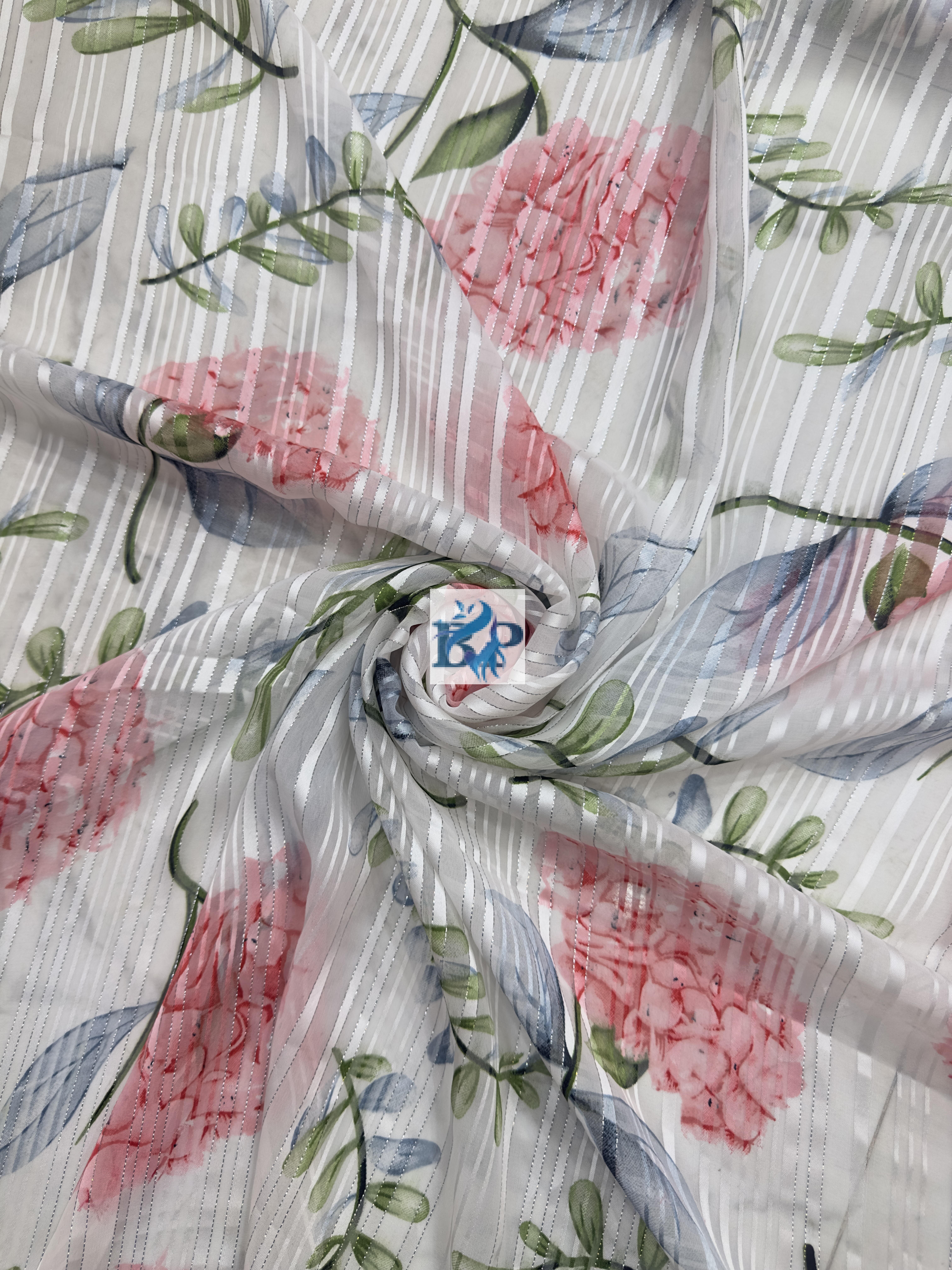 Flower print chiffon georgette fabric