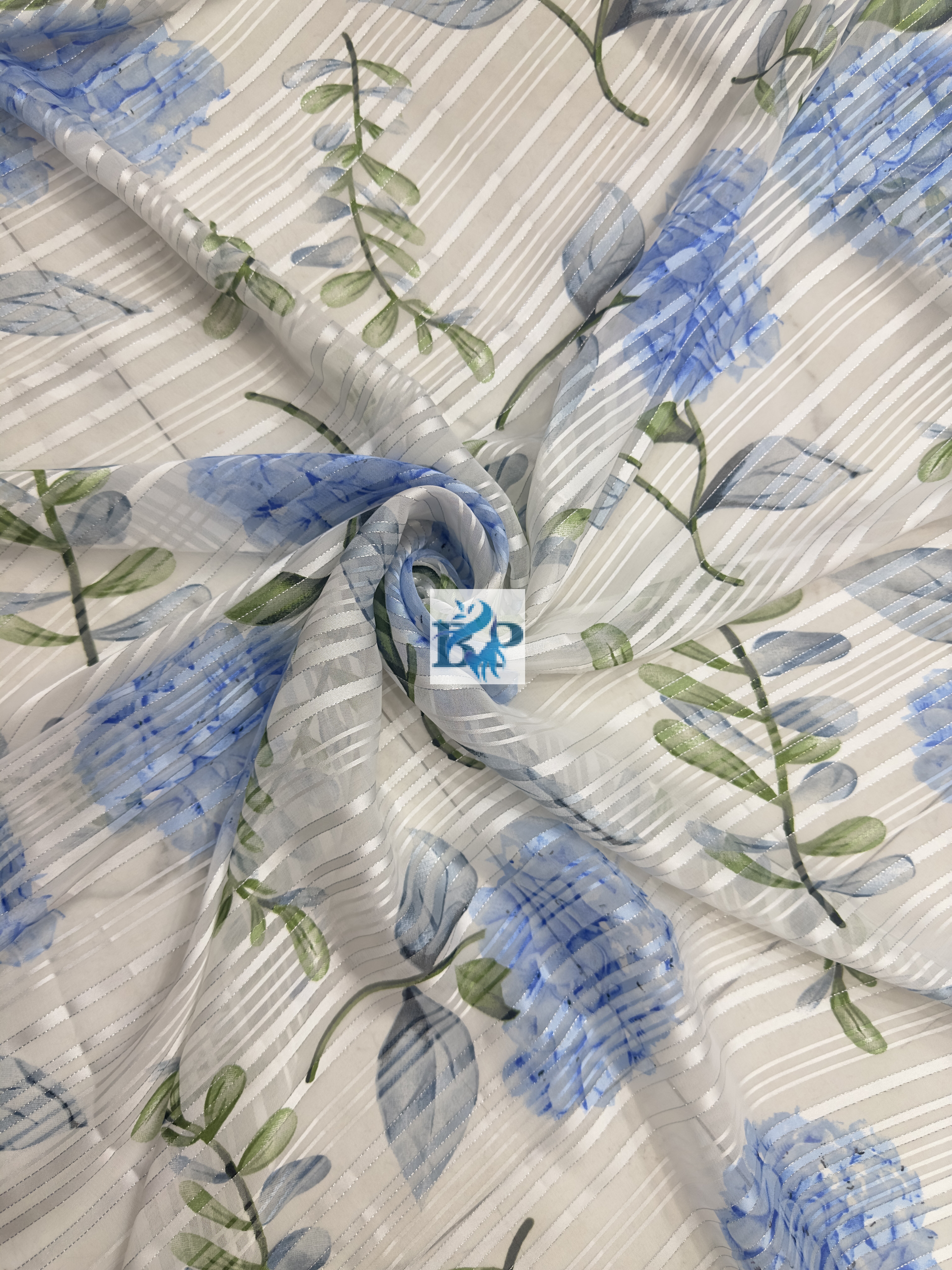 Flower print chiffon georgette fabric