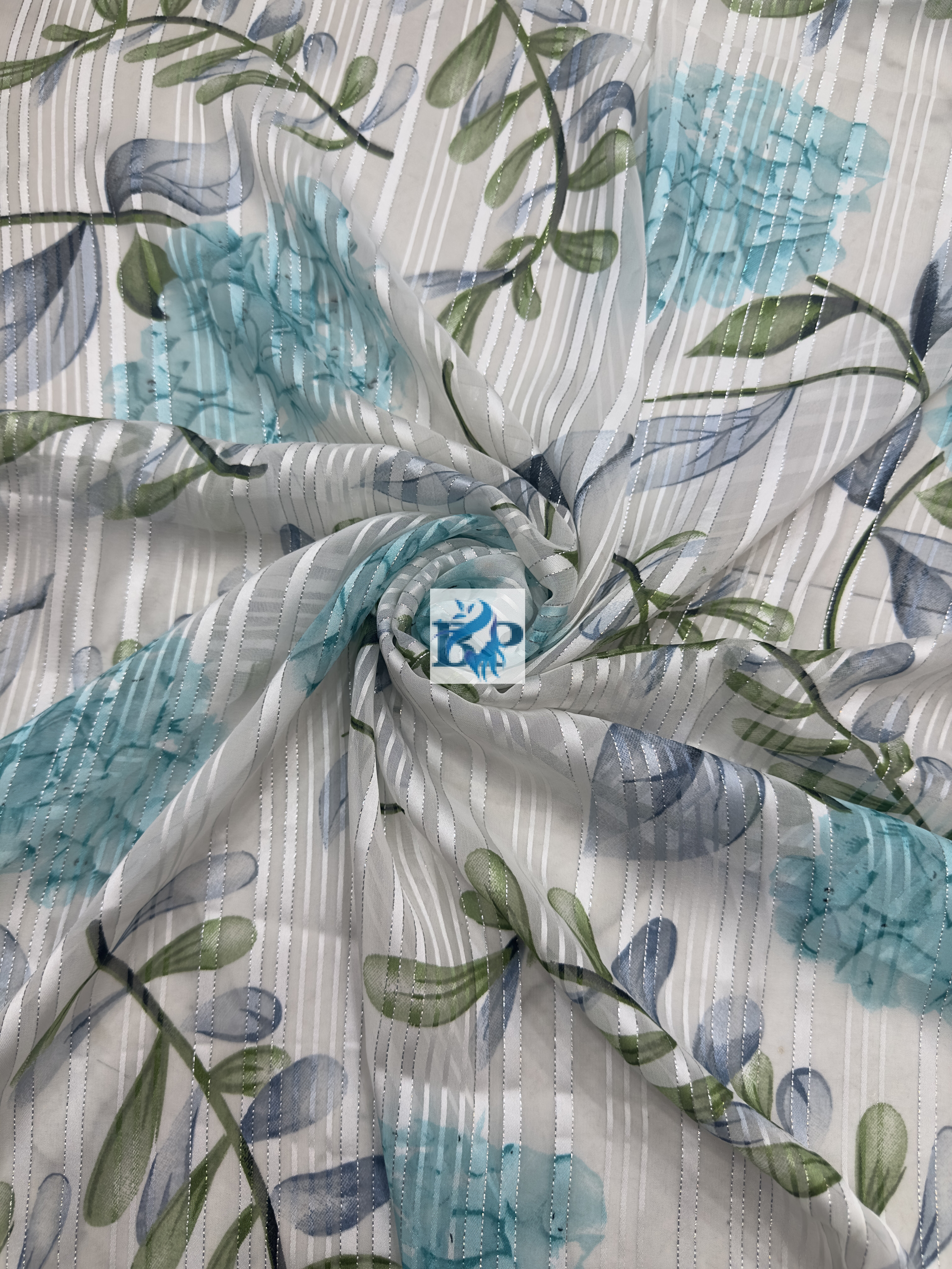 Flower print chiffon georgette fabric