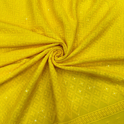 Thread work cotton fabric