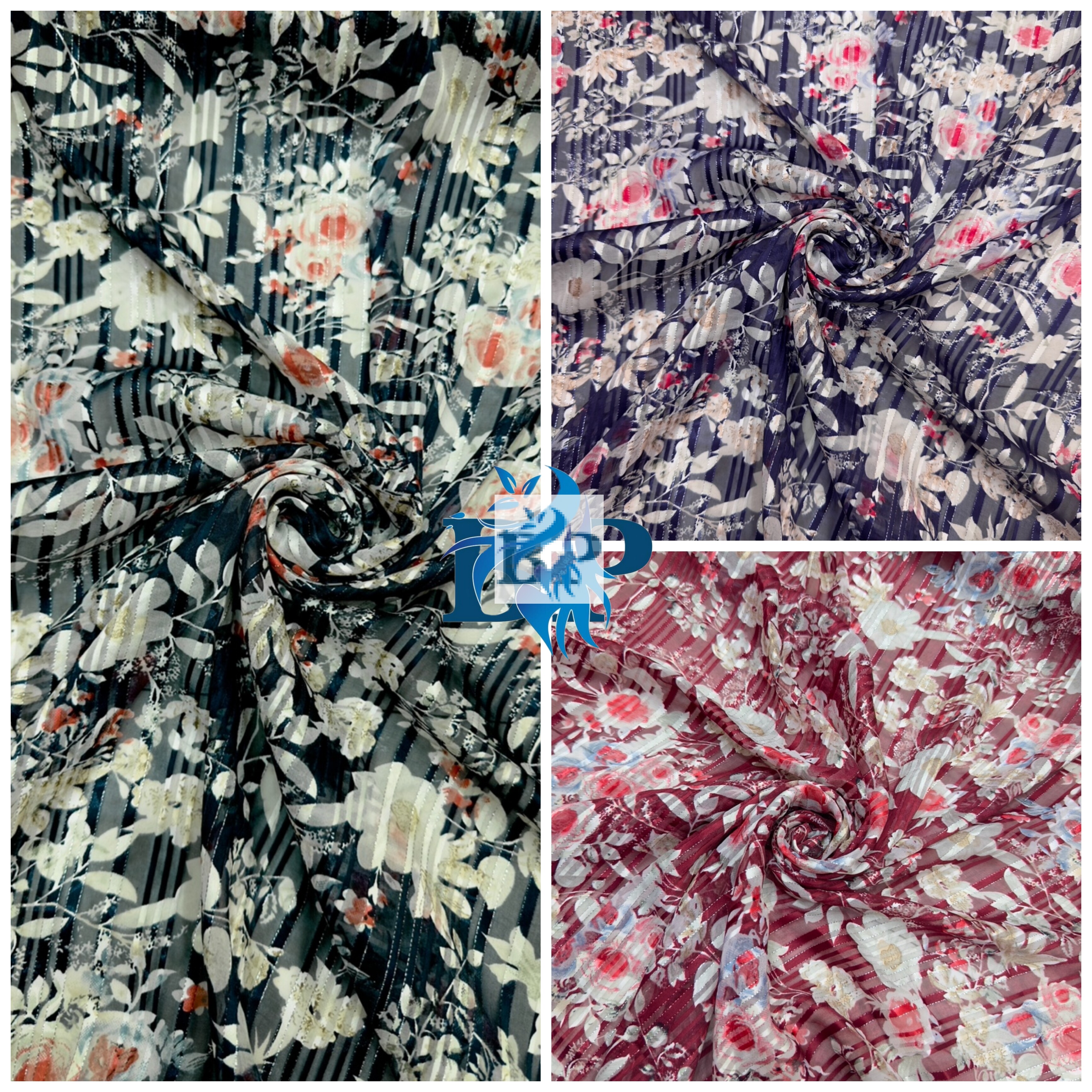 Digital flower print fabric