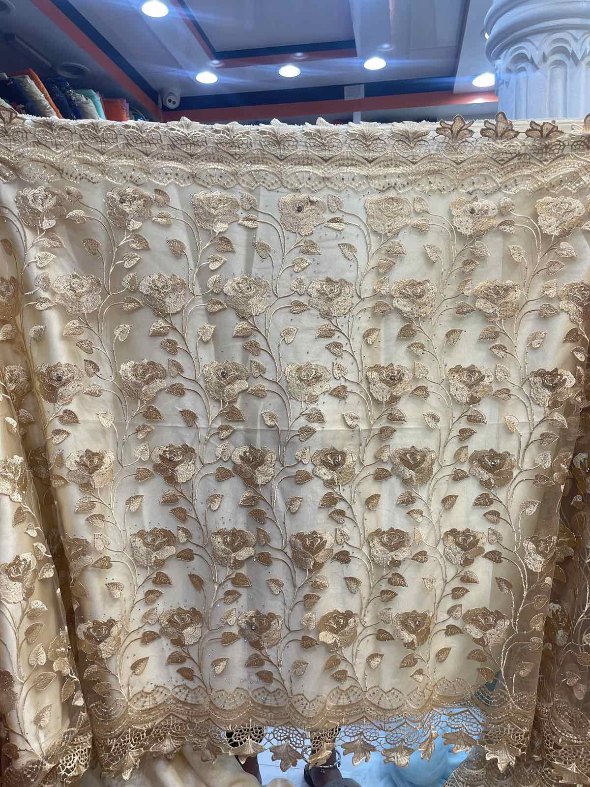 CHINESE FULL RESHAM WORK FABRIC