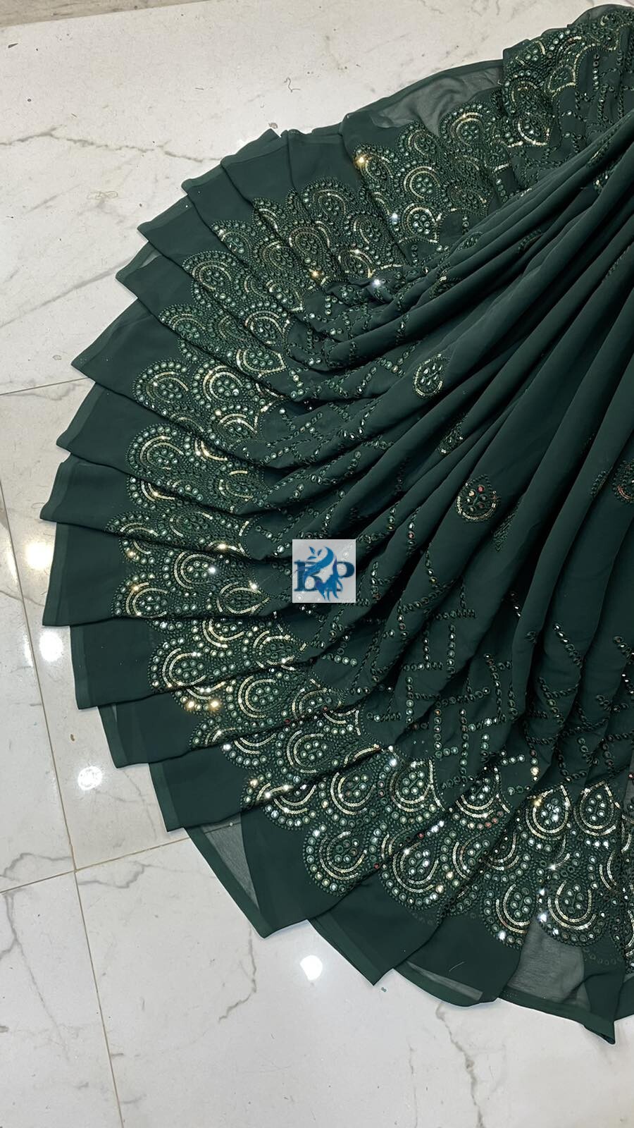 Georgette Hvy Damman Mirror Work