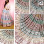 Georgette Heavy Embroidery Gottapatti  Big Width