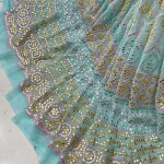 Georgette Heavy Embroidery Gottapatti  Big Width