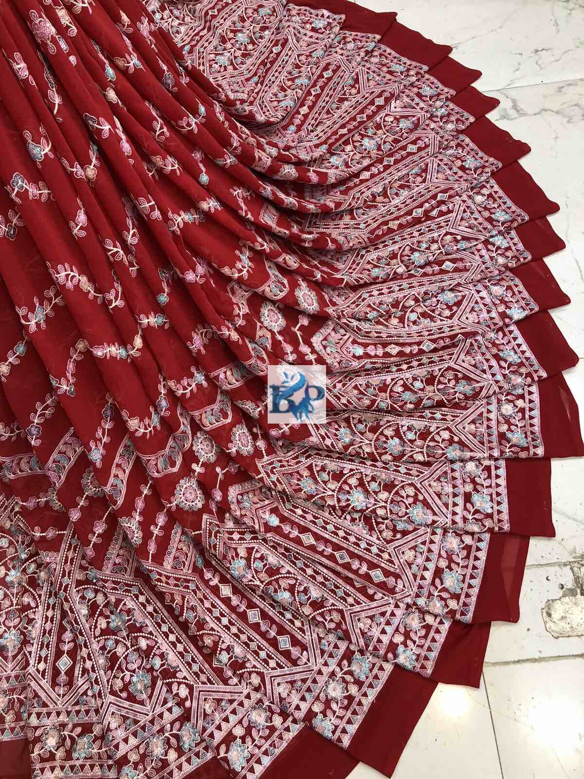 4 Sequence Georgette Lehenga Fabric