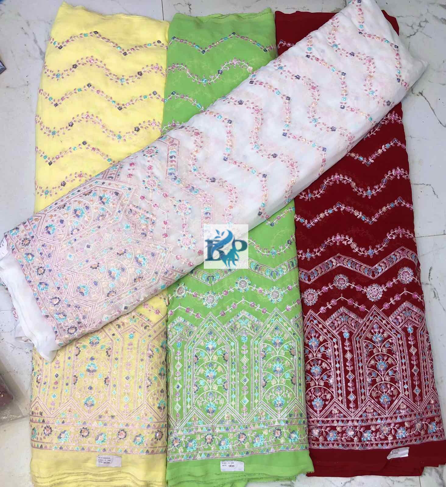 4 Sequence Georgette Lehenga Fabric