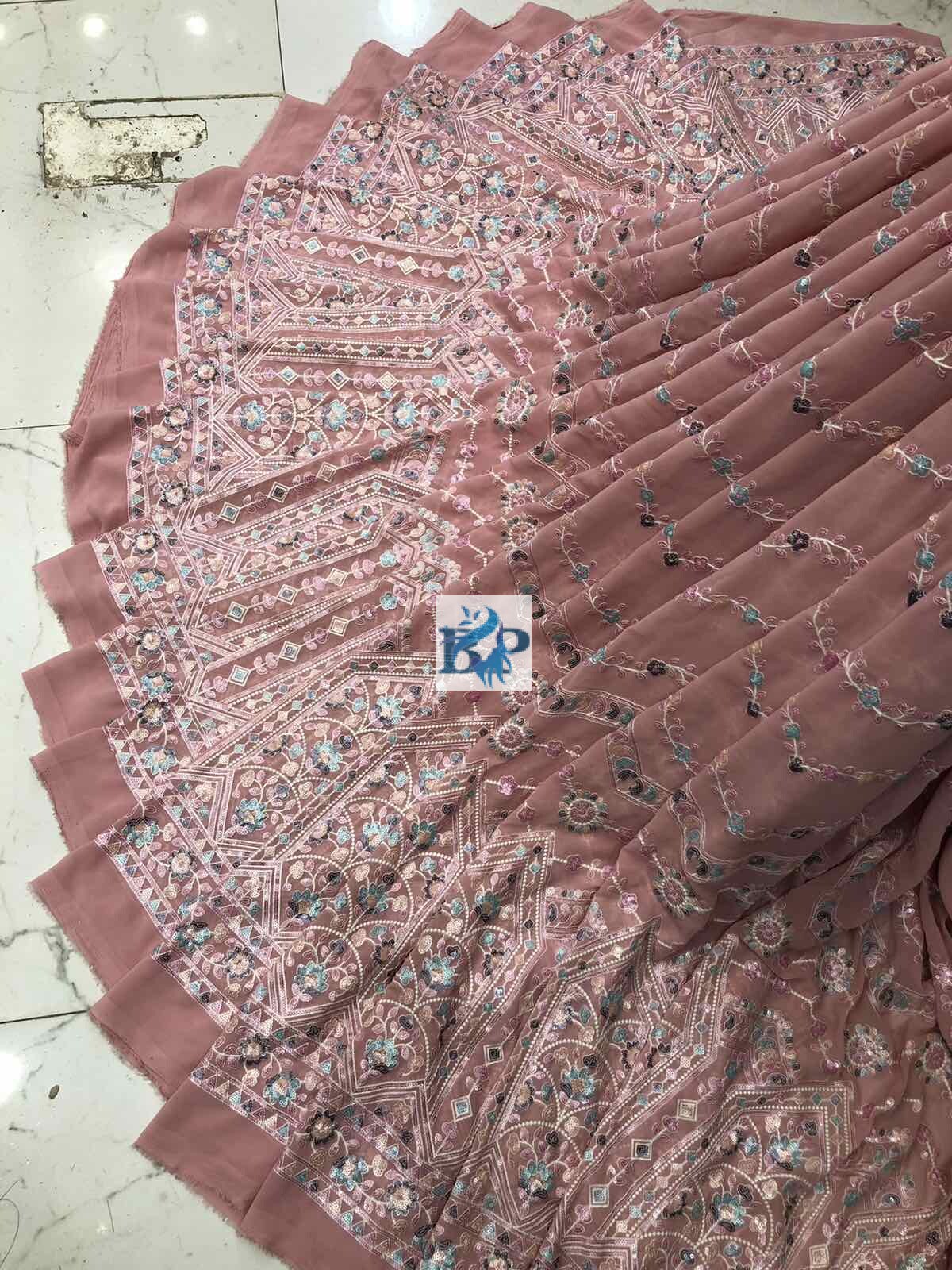 4 Sequence Georgette Lehenga Fabric