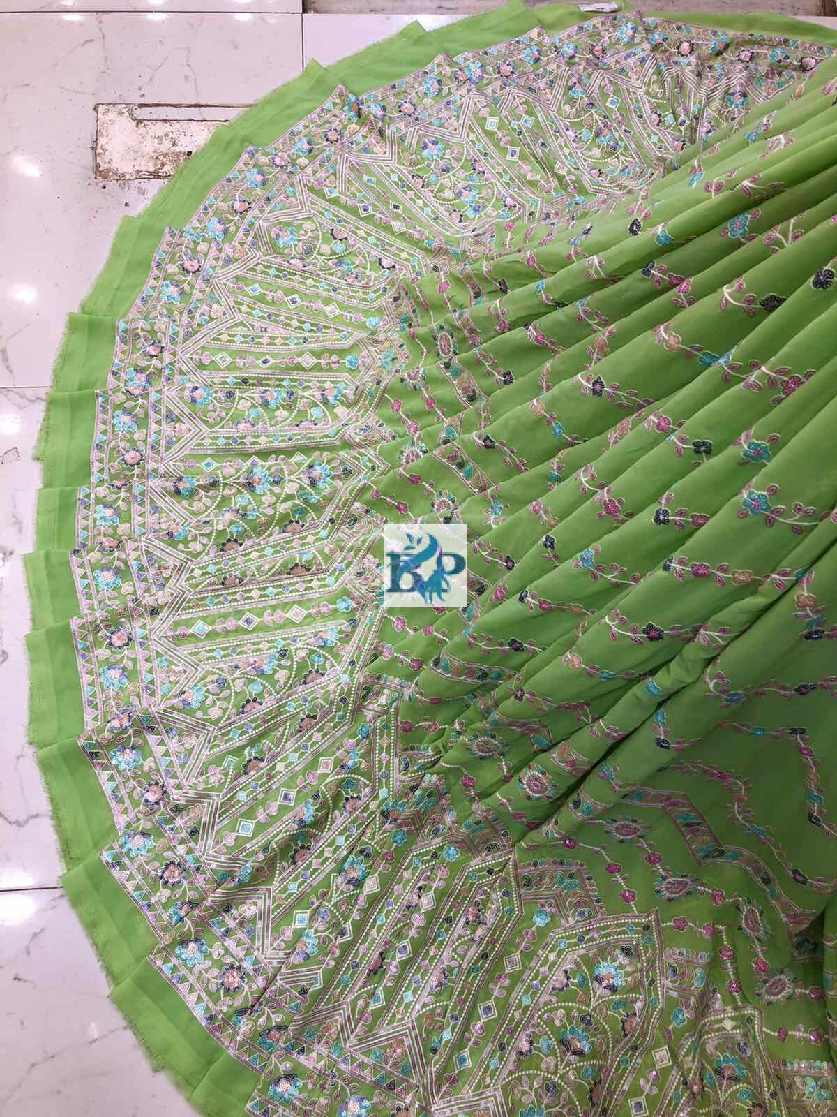 4 Sequence Georgette Lehenga Fabric