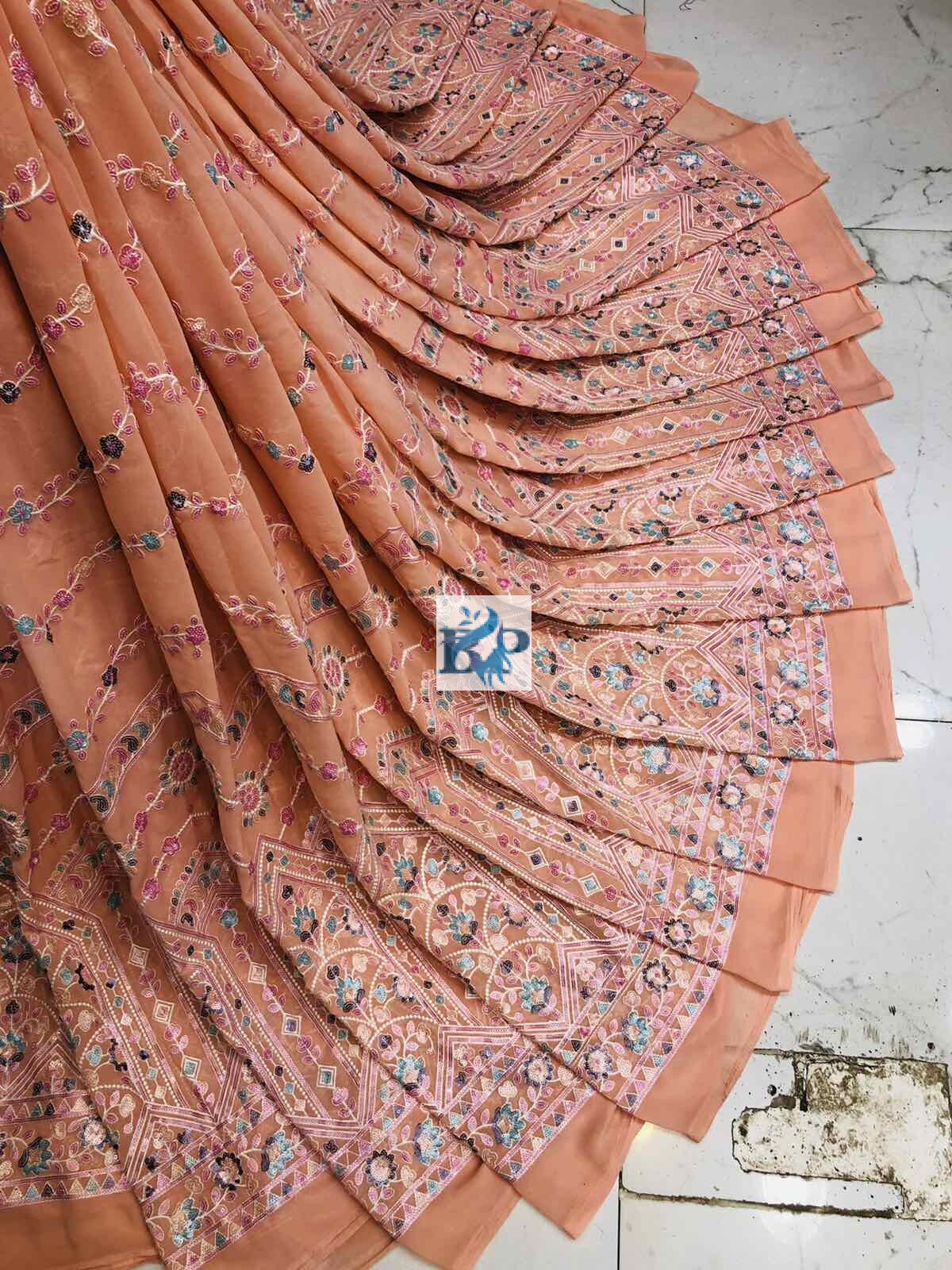 4 Sequence Georgette Lehenga Fabric