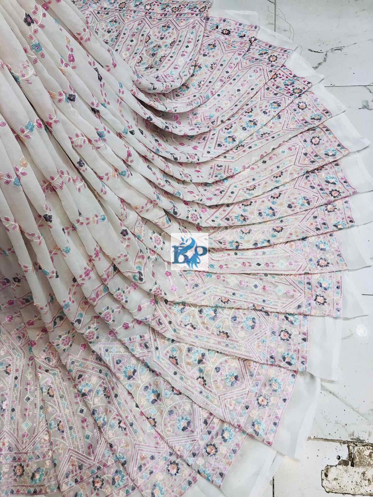 4 Sequence Georgette Lehenga Fabric