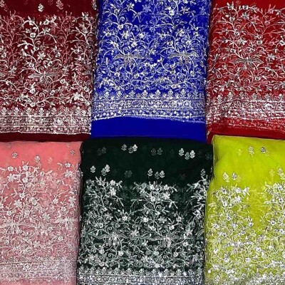 NET SILVER DAMAN FABRIC
