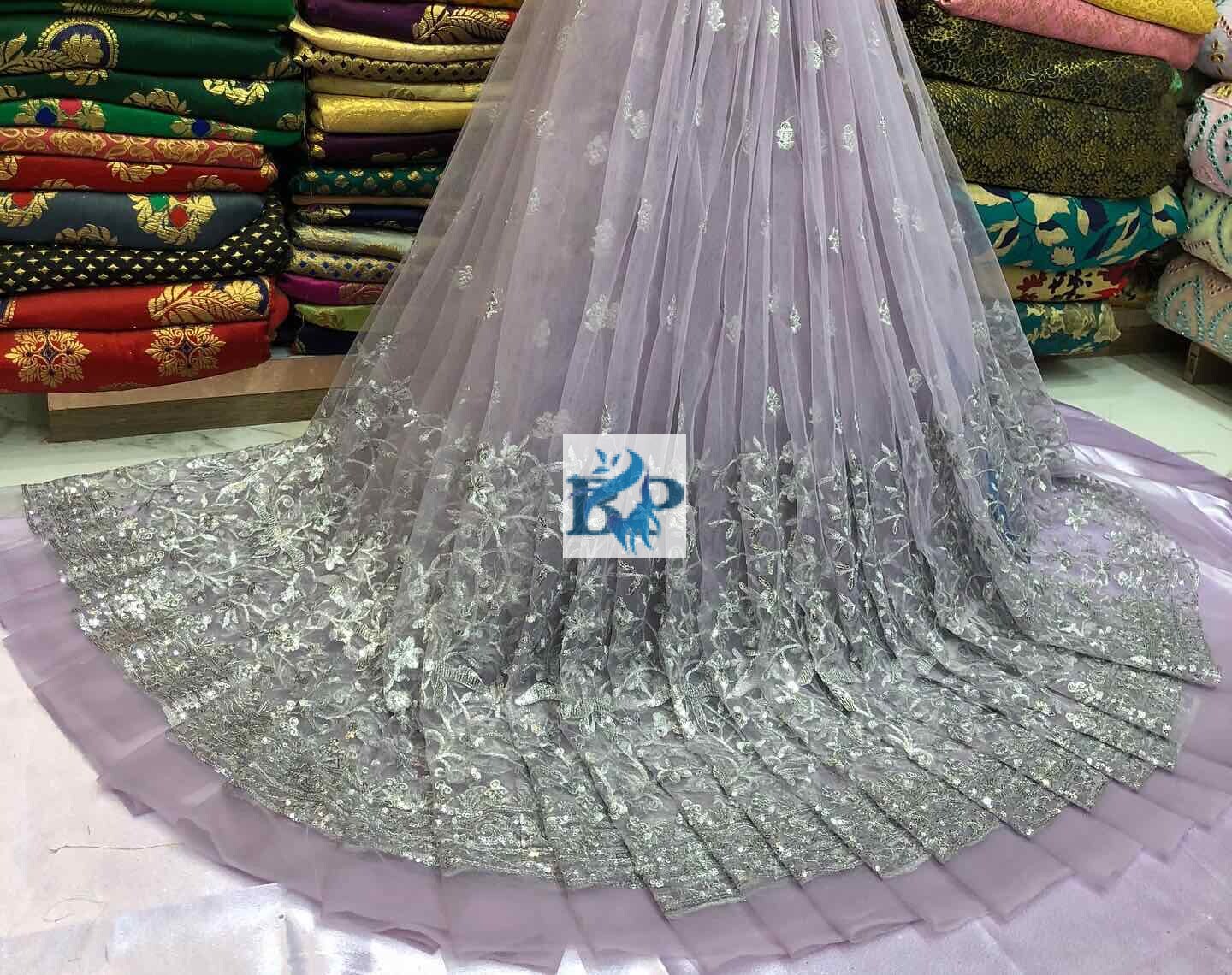 NET SILVER DAMAN FABRIC