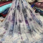 TYE DYED ORGANZA MIRROR WORK FABRIC