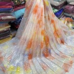 TYE DYED ORGANZA MIRROR WORK FABRIC