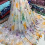 TYE DYED ORGANZA MIRROR WORK FABRIC