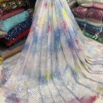 TYE DYED ORGANZA MIRROR WORK FABRIC