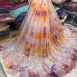 TYE DYED ORGANZA MIRROR WORK FABRIC