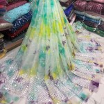 TYE DYED ORGANZA MIRROR WORK FABRIC