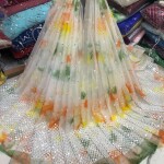 TYE DYED ORGANZA MIRROR WORK FABRIC