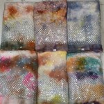 TYE DYED ORGANZA MIRROR WORK FABRIC