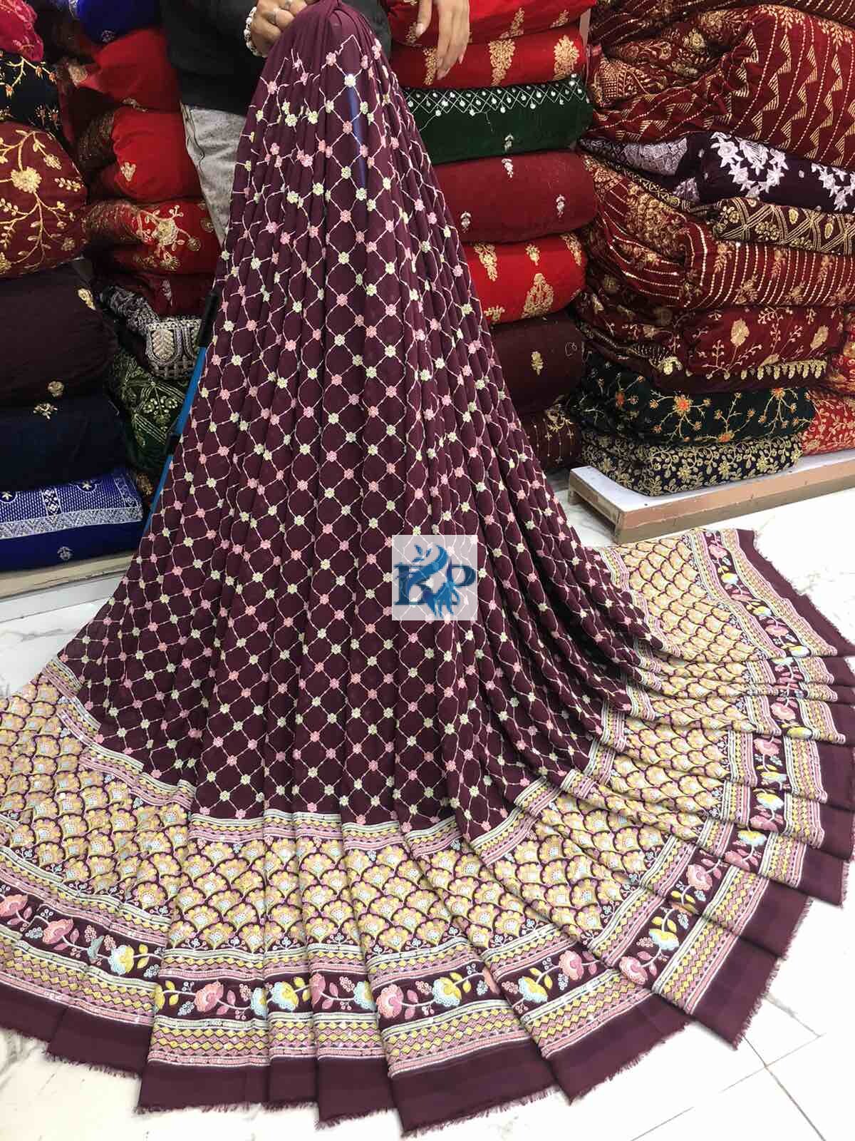 Heavy 6 Sequence Daman Fabric