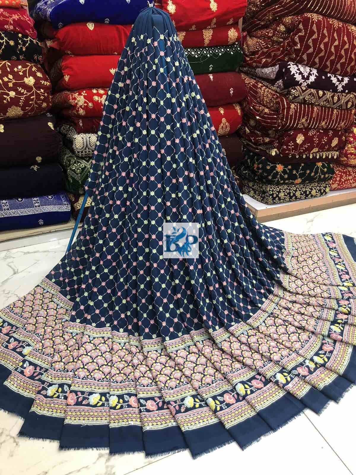 Heavy 6 Sequence Daman Fabric