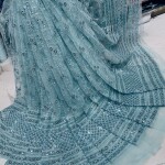 New jari lehenga pattern net fabric