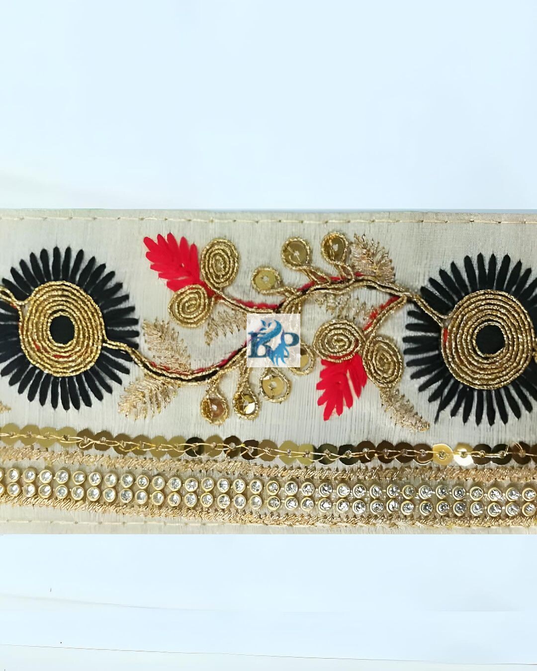 Fulkari embroidery multicolor lace