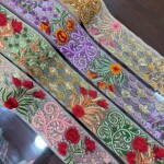 Fulkari embroidery multicolor lace