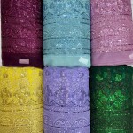 Jari lehenga pattern net fabric