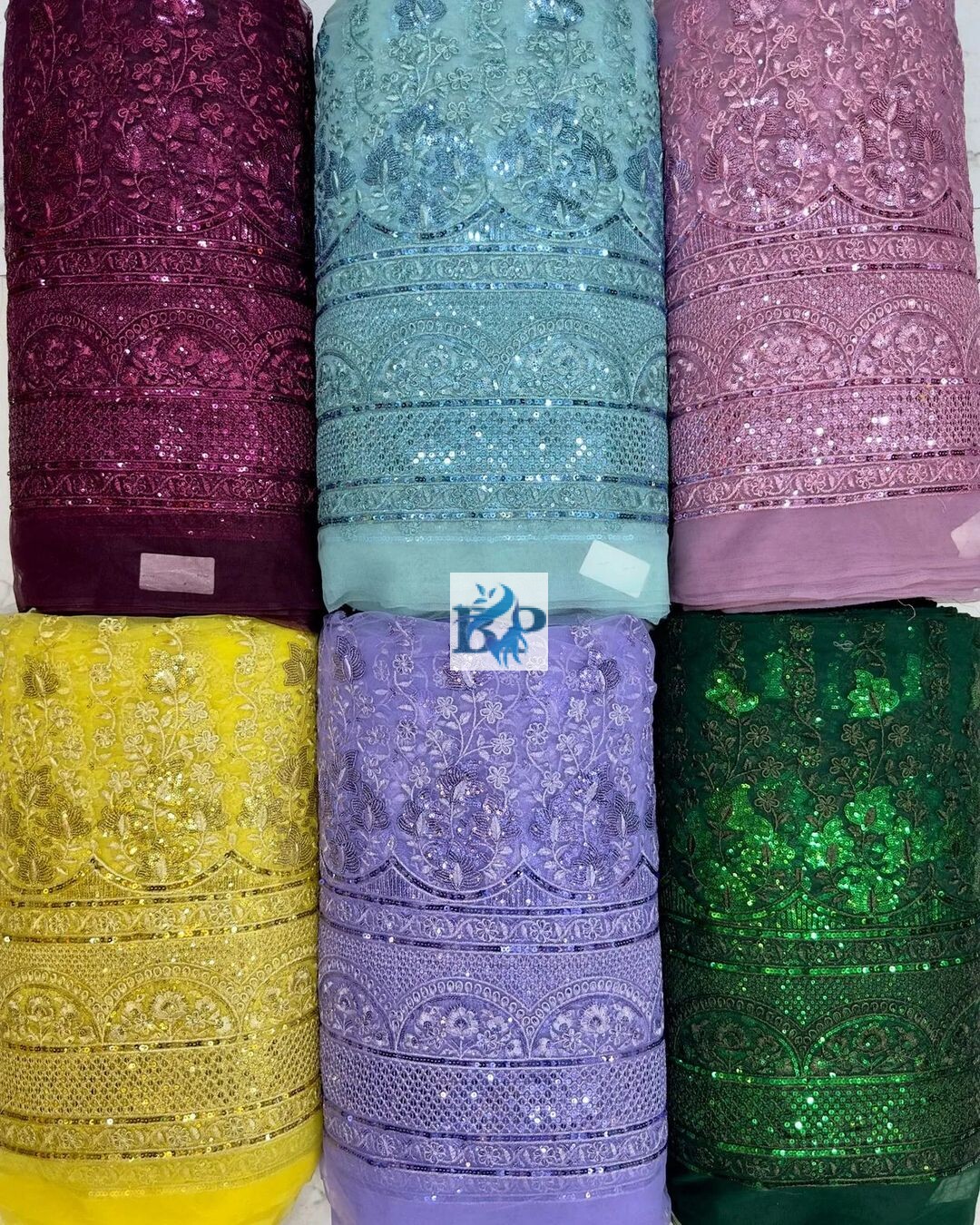 Jari lehenga pattern net fabric