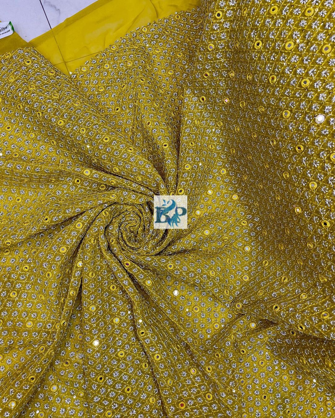 Zardosi embroidery georgette fabric