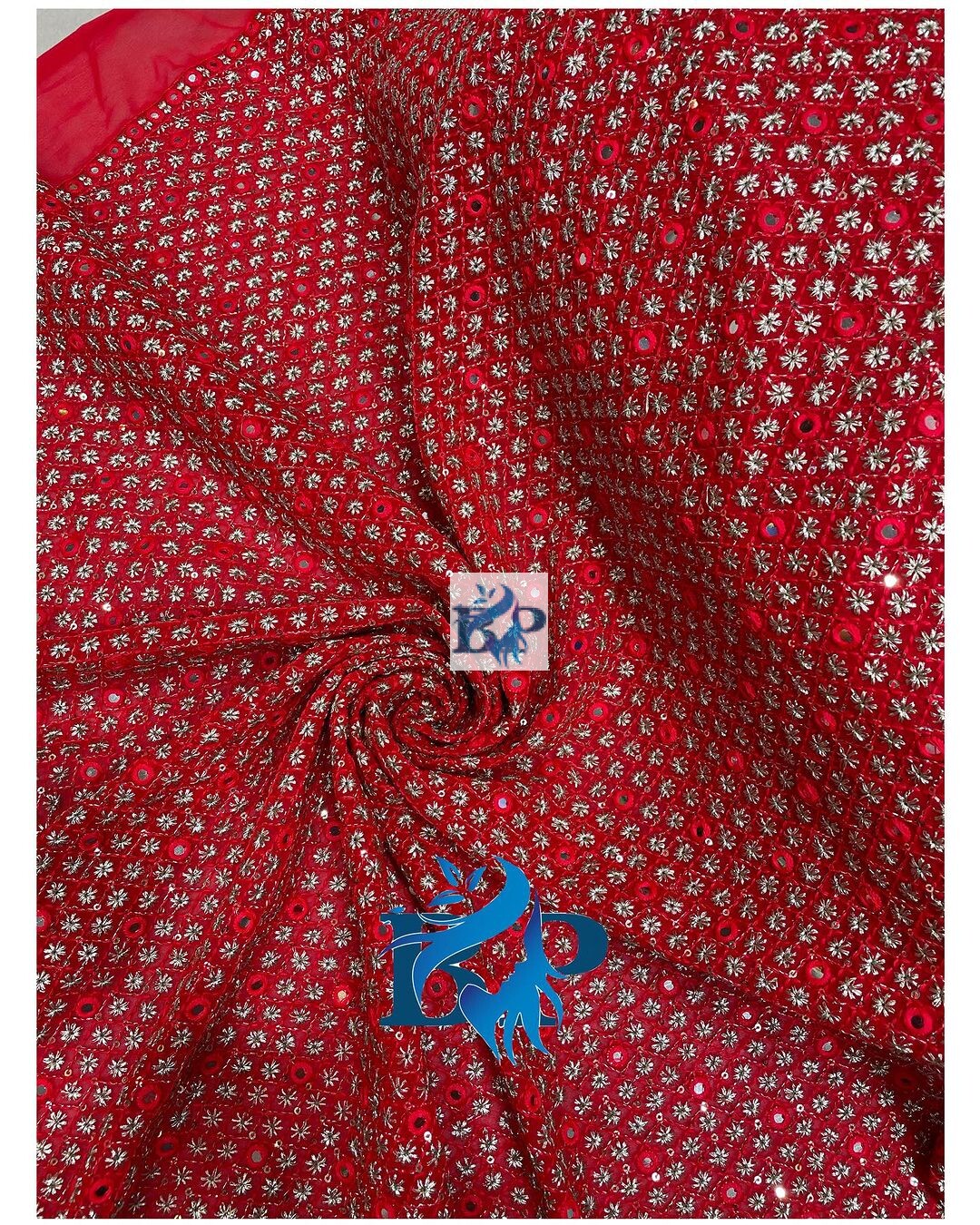 Zardosi embroidery georgette fabric