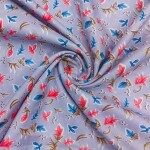 New floral printed silk fabric