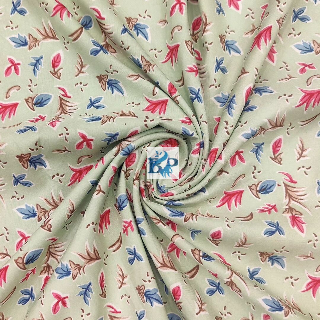 New floral printed silk fabric