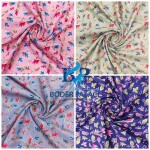 New floral printed silk fabric