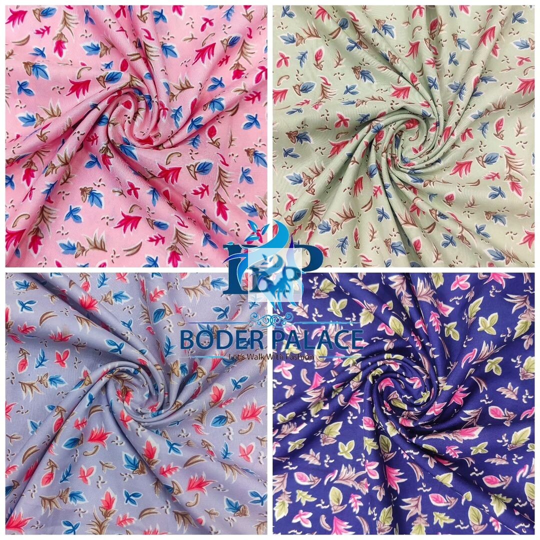 New floral printed silk fabric