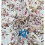 Strip lenin multicolor floral design printed chiffon georgette fabric