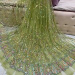 New multicolour mirror work net fabric
